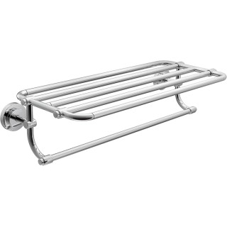 DN0794CH Iso 24-Inch Wide Bathroom Hotel-Style Towel Shelf with Towel Bar, Chrome