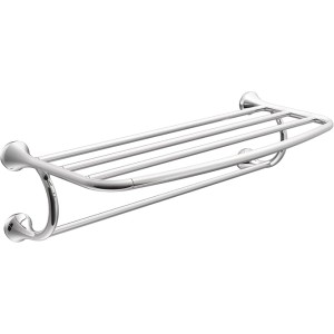 YB2894CH Eva 24-Inch Wide Bathroom Hotel-Style Towel Shelf with Towel Bar, Chrome