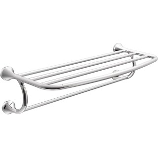 YB2894CH Eva 24-Inch Wide Bathroom Hotel-Style Towel Shelf with Towel Bar, Chrome