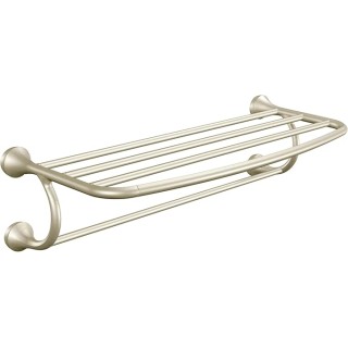 Eva Collection Brushed Nickel 26-Inch-Wide Hotel-Style Towel Shelf, Wall Mounted Towel Rack for Bathroom, YB2894BN