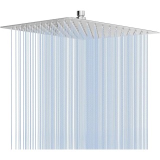 Rain Shower Head, High Flow Stainless Steel Square Rainfall Shower, Waterfall Bath Shower Body Covering, Ceiling or Wall Mount (12 Inch, Chrome Finish)