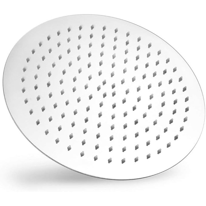 Round Rain Shower Head With Extension Arm, Large Stainless Steel Rainfall Shower-Waterfall Full Body Coverage (12 Inch, Chrome)
