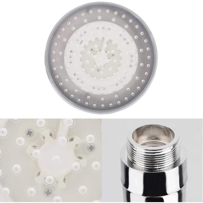 8" Round Rain Shower Head,Stainless Steel LED Chrome Face Shower Head RGB 3 color Changing Shower Head Top Spray
