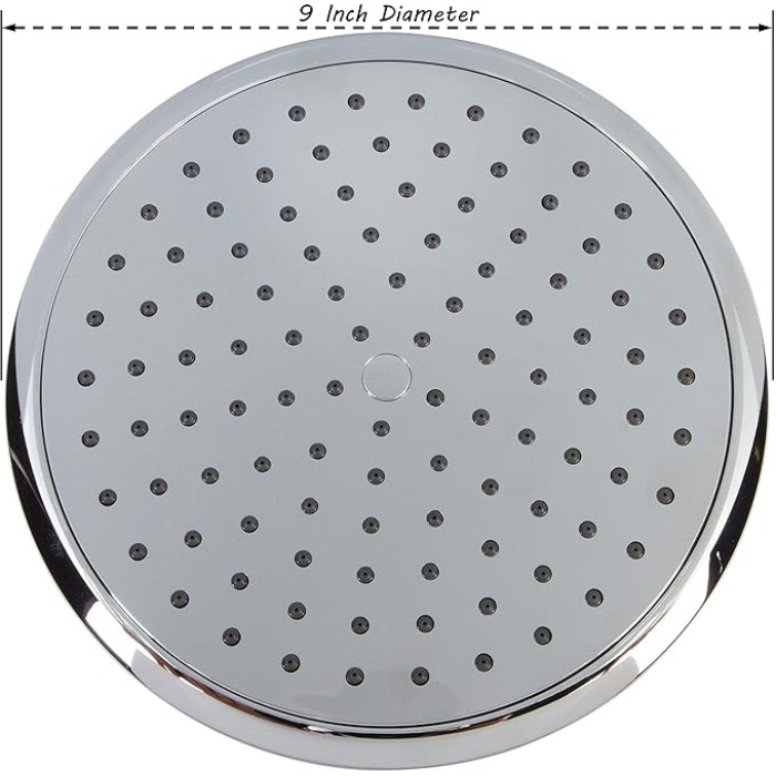 Waterfall Showerhead - 9 Inch Large Overhead Rain Shower Head - High Flow Best With Extension Arm, 1.8 GPM - Chrome & California Certified