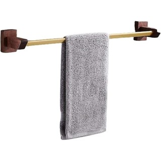 Bathroom Walnut Towel Rail Bathroom Towel Rack Self Adhesive Wall-Mounted Towel Holder Bathroom Balcony Towel Clothes Shelf Hanger Tower Hanger/50Cm