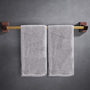 Bathroom Walnut Towel Rail Bathroom Towel Rack Self Adhesive Wall-Mounted Towel Holder Bathroom Balcony Towel Clothes Shelf Hanger Tower Hanger/50Cm