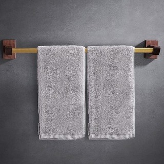 Bathroom Walnut Towel Rail Bathroom Towel Rack Self Adhesive Wall-Mounted Towel Holder Bathroom Balcony Towel Clothes Shelf Hanger Tower Hanger/50Cm