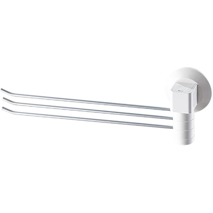 Towel Rail[Suction Cup] Tower Hanger Bar/Towel Rack Bathroom Towel Rack Wall Mounted Stainless Steel Self Adhesive Towel Rail Silent Rotation 180° (Color : White, Size : 8.926.6CM)