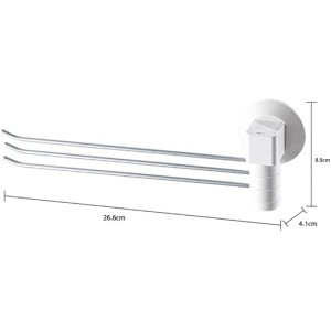 Towel Rail[Suction Cup] Tower Hanger Bar/Towel Rack Bathroom Towel Rack Wall Mounted Stainless Steel Self Adhesive Towel Rail Silent Rotation 180° (Color : White, Size : 8.926.6CM)