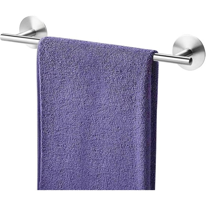 Towel Bar for Bathroom Towel Holder Adhesive Towel Bar SUS304 Stainless Steel Towel Racks Wall Mounted Hand Towel Bar Holder for Kitchen, Cabinet, No Drill Brushed Finish