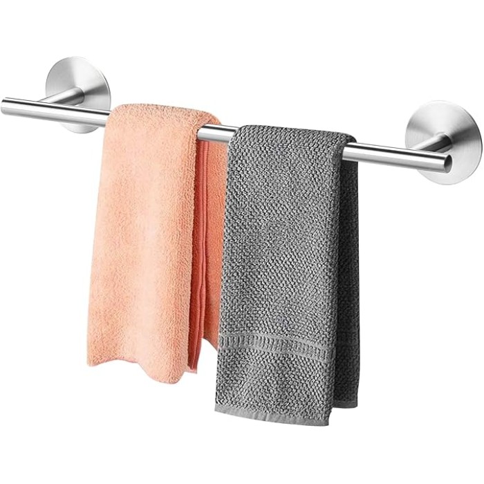 Towel Bar for Bathroom Towel Holder Adhesive Towel Bar SUS304 Stainless Steel Towel Racks Wall Mounted Hand Towel Bar Holder for Kitchen, Cabinet, No Drill Brushed Finish