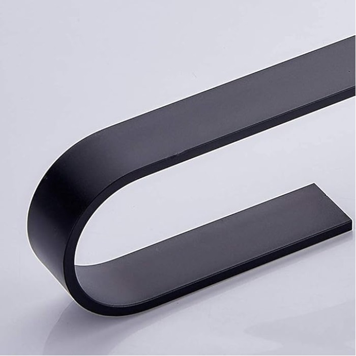 Bath Towel Bar, 12/16/24Inch Aluminum Towel Rack for Bathroom, Towel Holder Brushed Finished Wall Mount, Modern Black Towel Bar Self-Adhesive for Kitchen 40Cm/40Cm