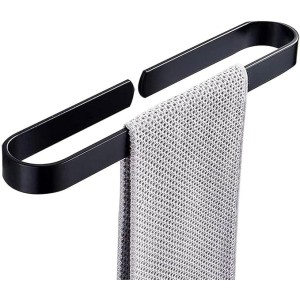 Wall- Mounted Black, self- Adhesive Bathroom Towel bar, Cabinet Space Aluminum Rust Towel Rack (Size : 60cm)