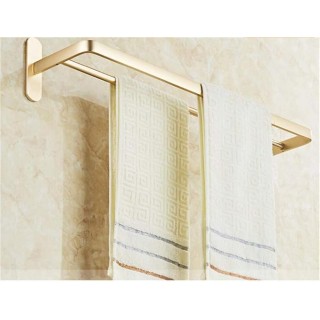Drill Free Towel Bars,Space Aluminum 3M Self Adhesive Bright Towel Rack,Single Pole Double Towel Bar for Bathroom Bedroom Kitchen Office-A 60Cm(24Inch)/D/60Cm(24Inch)