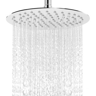 Round Rainfall Shower Head High Pressure Stainless Steel Waterfall Large Rain Shower Head Ultra Thin Design,Polish Chrome 12 Inch