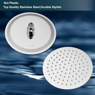 Round Rainfall Shower Head High Pressure Stainless Steel Waterfall Large Rain Shower Head Ultra Thin Design,Polish Chrome 12 Inch