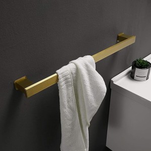 Towel Rack,Self-Adhesive or Screw Fixing,Space Aluminum Brushed Golden Towel Rack,Polished Surface Treatment,Household Wall-Mounted Bathroom Towel Rack/40Cm