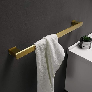 Towel Rack,Self-Adhesive or Screw Fixing,Space Aluminum Brushed Golden Towel Rack,Polished Surface Treatment,Household Wall-Mounted Bathroom Towel Rack/60Cm