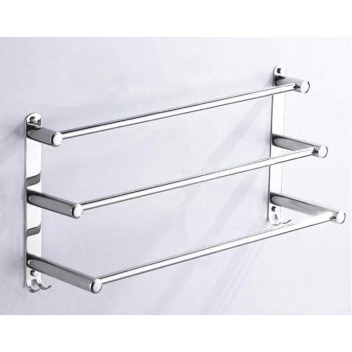 Towel Rack,Wall Mounted Towel Bar,Towel Rail Self Adhesive,Stainless Steel Towel Shelf,for Kitchen Bathroom40/50-60/70/80/90Cm-50Cm-2_Rod/40Cm-3 Pole