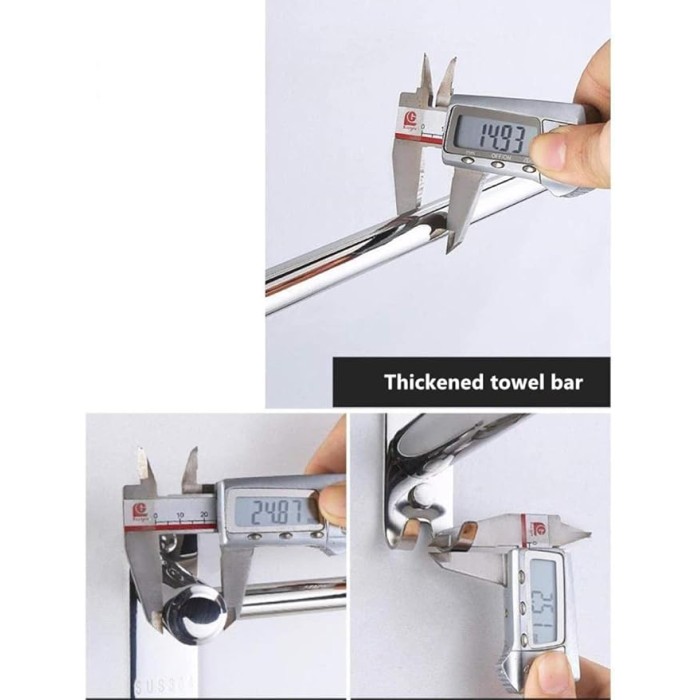 Towel Rack,Wall Mounted Towel Bar,Towel Rail Self Adhesive,Stainless Steel Towel Shelf,for Kitchen Bathroom40/50-60/70/80/90Cm-50Cm-2_Rod/40Cm-3 Pole