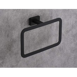 Towel Holder Self Adhesive- Towel Ring Stainless Steel Towel Rail for Bathroom,Hand Towel Bar, Zinc Alloy Towel Rail Wall Mounted Black Bathroom Towel Racks Wall-Mounted Towel Rail Bath Towel Racks fo