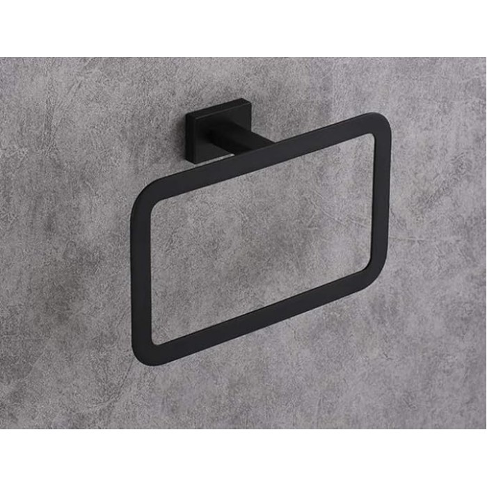 Towel Holder Self Adhesive- Towel Ring Stainless Steel Towel Rail for Bathroom,Hand Towel Bar, Zinc Alloy Towel Rail Wall Mounted Black Bathroom Towel Racks Wall-Mounted Towel Rail Bath Towel Racks fo