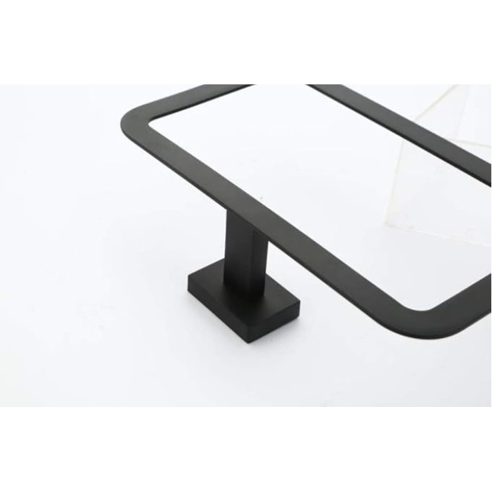 Towel Holder Self Adhesive- Towel Ring Stainless Steel Towel Rail for Bathroom,Hand Towel Bar, Zinc Alloy Towel Rail Wall Mounted Black Bathroom Towel Racks Wall-Mounted Towel Rail Bath Towel Racks fo