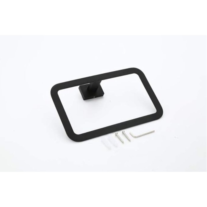 Towel Holder Self Adhesive- Towel Ring Stainless Steel Towel Rail for Bathroom,Hand Towel Bar, Zinc Alloy Towel Rail Wall Mounted Black Bathroom Towel Racks Wall-Mounted Towel Rail Bath Towel Racks fo