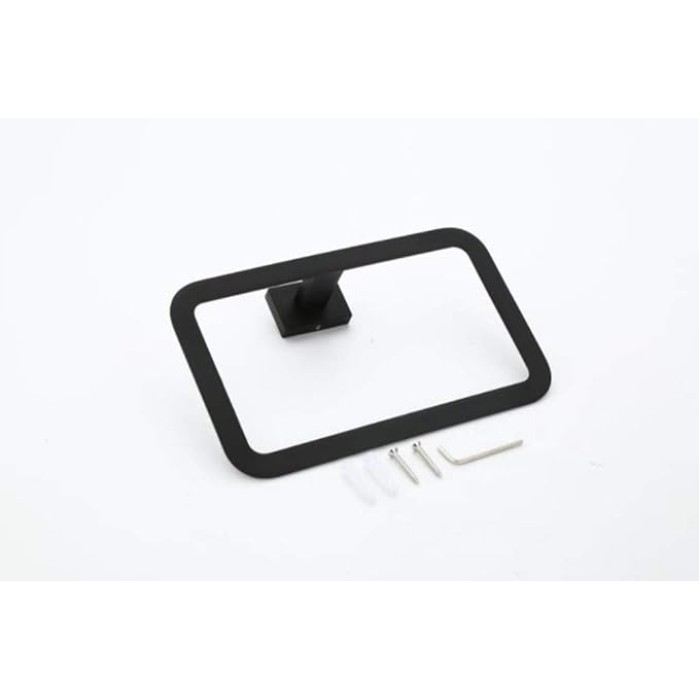 Towel Holder Self Adhesive- Towel Ring Stainless Steel Towel Rail for Bathroom,Hand Towel Bar, Zinc Alloy Towel Rail Wall Mounted Black Bathroom Towel Racks Wall-Mounted Towel Rail Bath Towel Racks fo