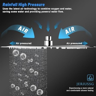 High-Pressure Square Shower Head Rainfall, Ultra Thin All Metal Rain Showerhead, 20 Inch Full Body Coverage Large Shower Head for Bathroom, Chrome
