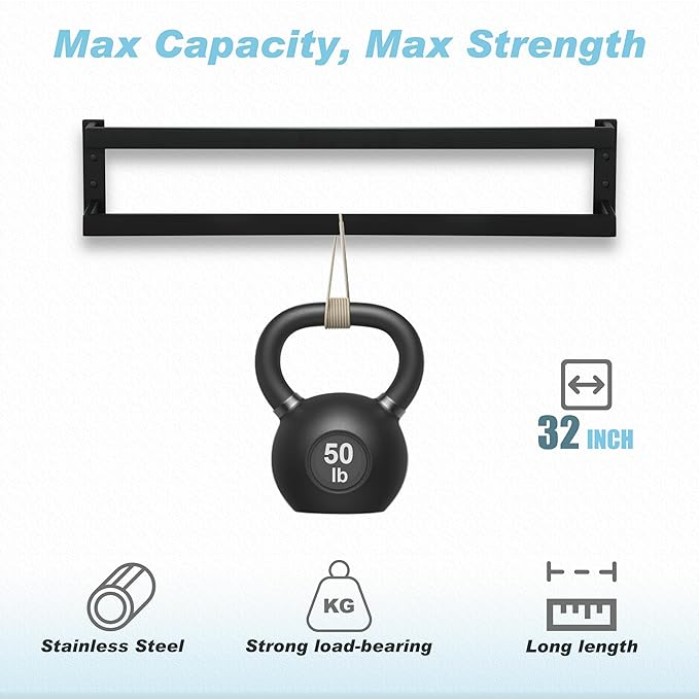 Double Towel Bar 32", SUS304 Stainless Steel Towel Racks for Bathroom Wall Mounted, Space Saving Bathroom Towel Holder, Long Towel Hanger, Matte Black