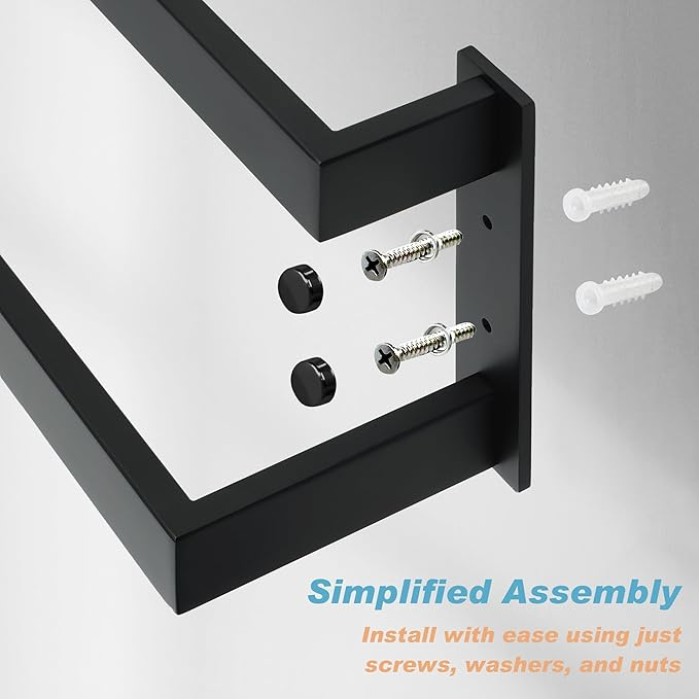 Double Towel Bar 32", SUS304 Stainless Steel Towel Racks for Bathroom Wall Mounted, Space Saving Bathroom Towel Holder, Long Towel Hanger, Matte Black
