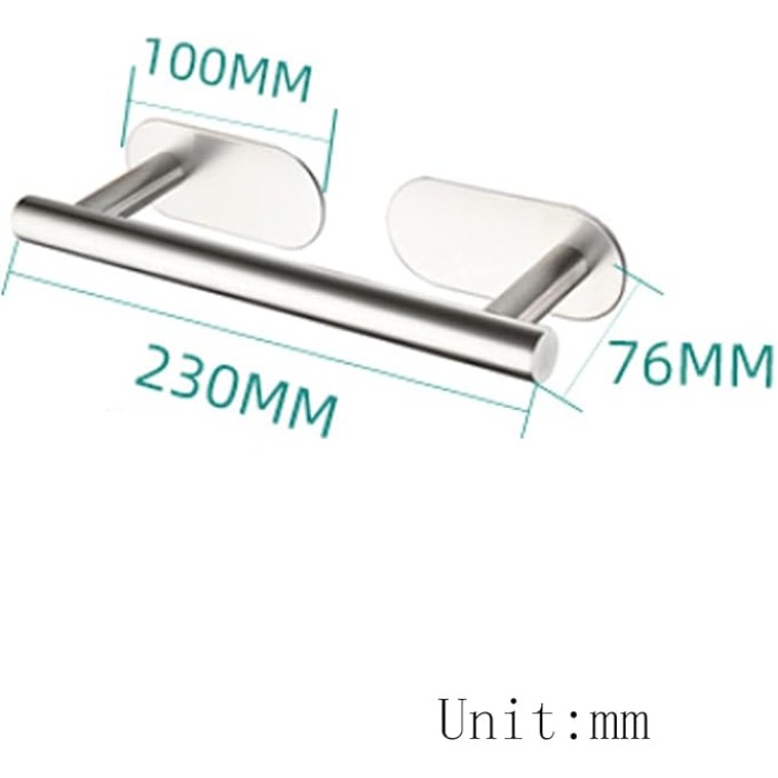 Self Adhesive Stainless Steel Towel Rack, Towel Rack, Wall Mounted Towel Bar, Towel Bar for Bathroom, Brushed, 229cm powerfully