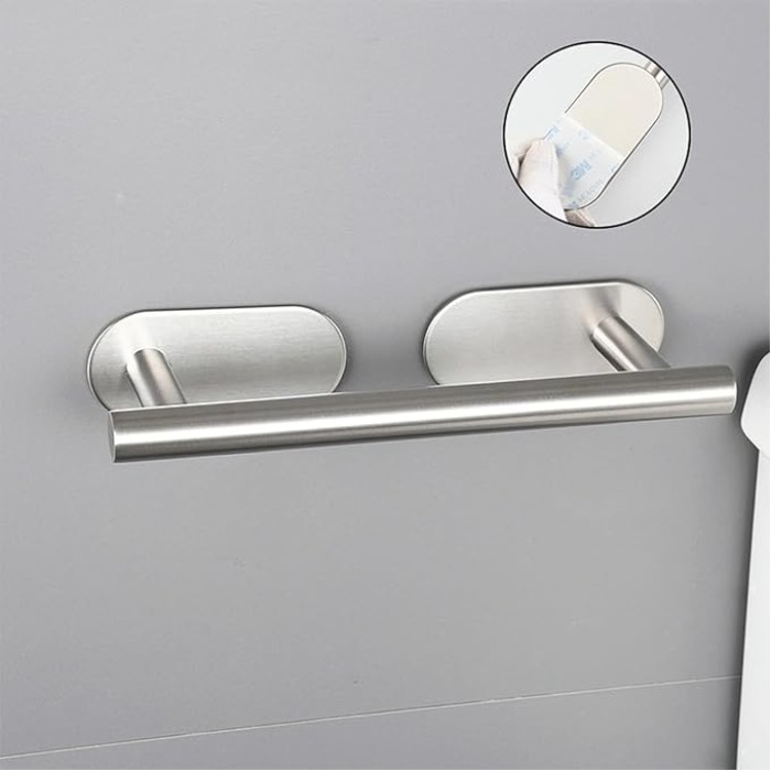 Self Adhesive Stainless Steel Towel Rack, Towel Rack, Wall Mounted Towel Bar, Towel Bar for Bathroom, Brushed, 229cm powerfully