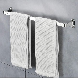 Towel Rails Self Adhesive or Screws Mounting Dual Purpose Towel Bar Rail, SUS304 Stainless Steel Large Size Single Towel Rack, 40CM-120CM, Silver, for Kitchen Bathrooms Lavatory Closets(95cm)