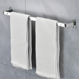 Towel Rails Self Adhesive or Screws Mounting Dual Purpose Towel Bar Rail, SUS304 Stainless Steel Large Size Single Towel Rack, 40CM-120CM, Silver, for Kitchen Bathrooms Lavatory Closets(95cm)