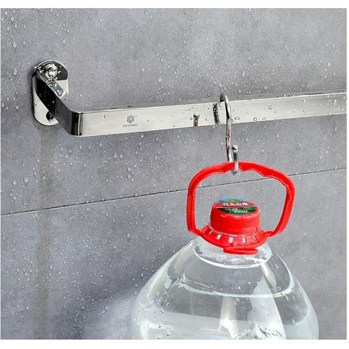 Towel Rails Self Adhesive or Screws Mounting Dual Purpose Towel Bar Rail, SUS304 Stainless Steel Large Size Single Towel Rack, 40CM-120CM, Silver, for Kitchen Bathrooms Lavatory Closets(95cm)