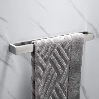 40cm Self Adhesive Bathroom Towel Bar SUS Stainless Steel Towel Bar Rail Wall Mounted Holder Chrome Finish (Self Adhesive, Chrome) …