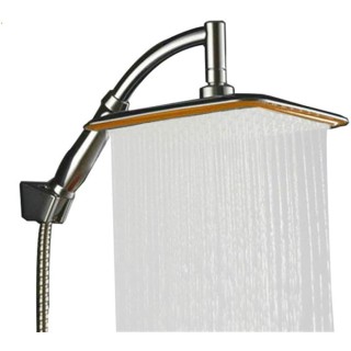 ABS Chrome 9 Inch Square Thin Rotatable Top Rain Shower Head Wall Mounted Extension Arm Water Saving Pressurized Shower for Bath,9 inch