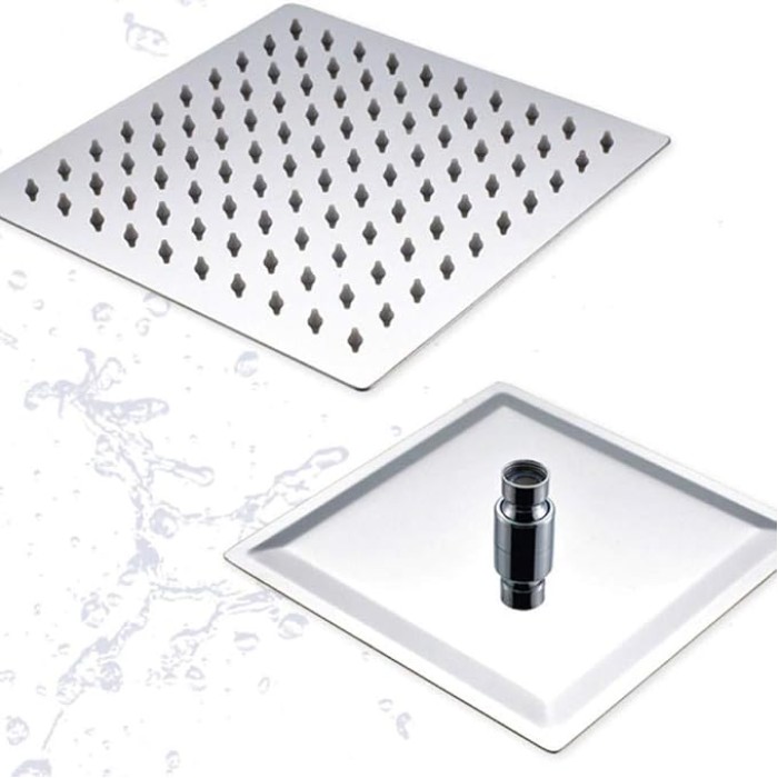 New 8quot; Stainless Steel Square Shower Head Over-Head Rainfall Faucet Top Bathroom Shower Head Sprayer,8 inch