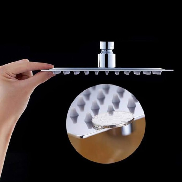 New 8quot; Stainless Steel Square Shower Head Over-Head Rainfall Faucet Top Bathroom Shower Head Sprayer,8 inch