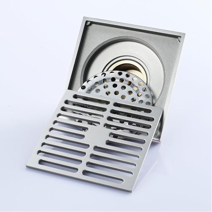 Bathroom Brass Floor Drain Square Bathroom Kitchen Balcony Shower Floor Shower Drain for Family Bathroom