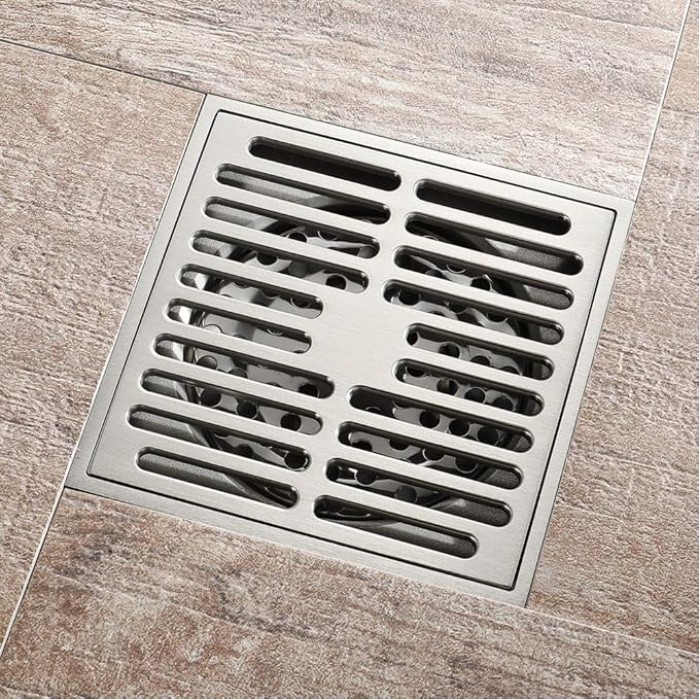 Bathroom Brass Floor Drain Square Bathroom Kitchen Balcony Shower Floor Shower Drain for Family Bathroom