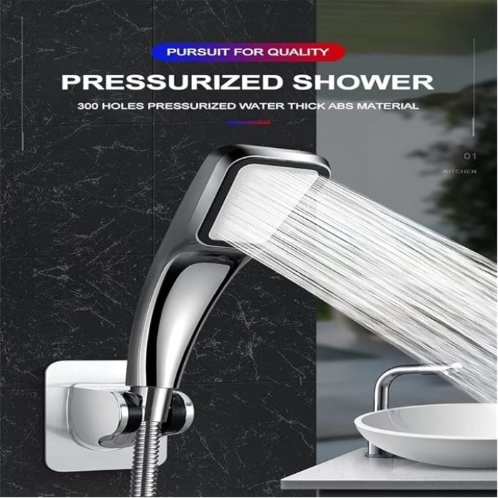 Chandelier Handheld Shower Head, Pressure Rainfall Head with Water 2 Color Chrome Sprayer Nozzle, Waterfall Spout Design for Home & Commercial Use