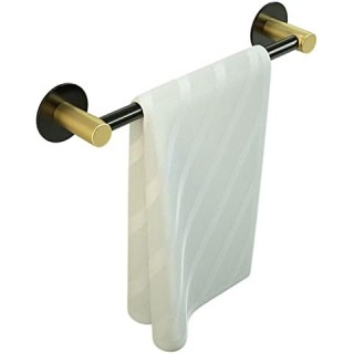 Towel Hanger Self Adhesive Towel Bar No Drilling Black Wall Mount Space Aluminum for Toilets, bathrooms,40cm