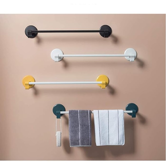 Towel Rails Wall-Mounted 46.5Cm with Hook,Self Adhesive Hand Towel Bar Eco-Friendly Abs Towel Bar,Punch-Free/White s