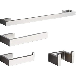 Brushed Finish Wall Mounted Towel Rail Hardware Accessories Sets Hotel Towel Rack with Self Adhesive Rust Proof Waterproof Stainless Steel Silver Towel Holder for Kitchen Bathroom 40cm (60cm )