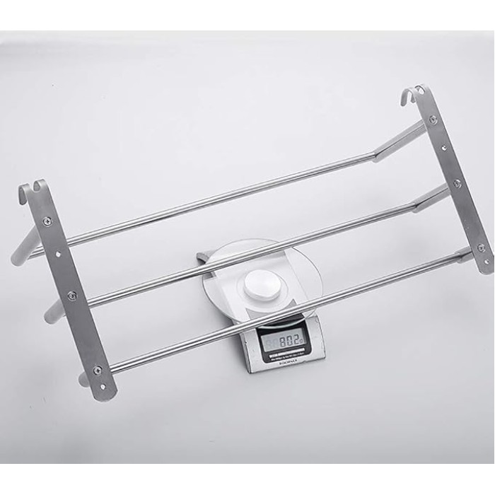 3-Tier Bath Towel Rack with Hooks Towel Rail Wall Mounted SUS304 Stainless Steel Towel Storage Bathroom Towel Rails Self Adhesive Bath Towel Rail40CM (50cm)
