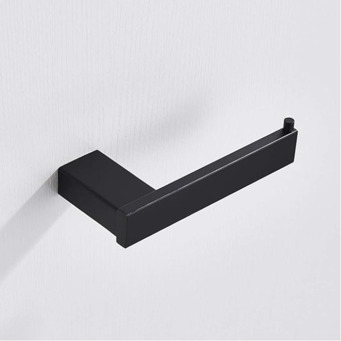 Bathroom Hardware Set Black Robe Hook Towel Rail Towel Rack Tower Bar Shelf Tissue Paper Holder Bathroom Accessories Wall Mount,Single Towel Bar,As Shown
