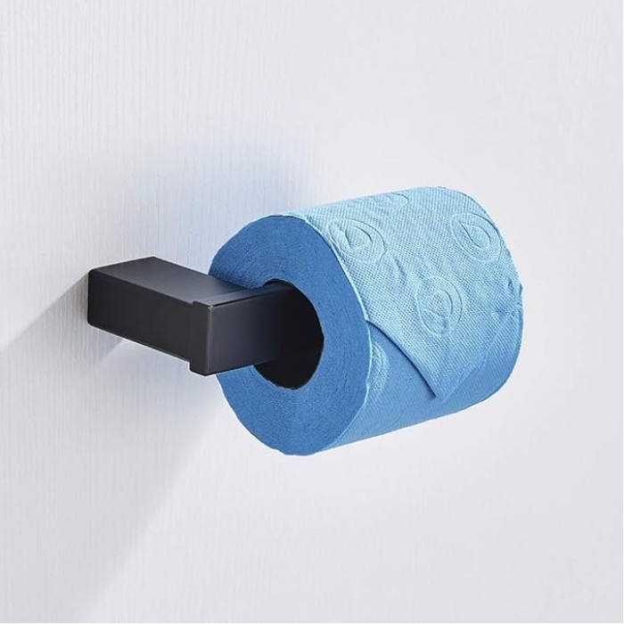 Bathroom Hardware Set Black Robe Hook Towel Rail Towel Rack Tower Bar Shelf Tissue Paper Holder Bathroom Accessories Wall Mount,Single Towel Bar,As Shown